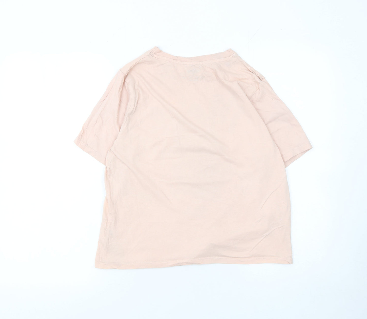 Womens UK Size S Disney Pink Basic T-Shirt