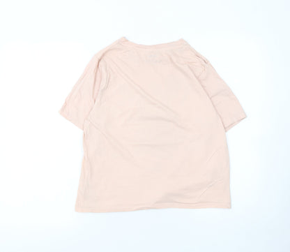Womens UK Size S Disney Pink Basic T-Shirt