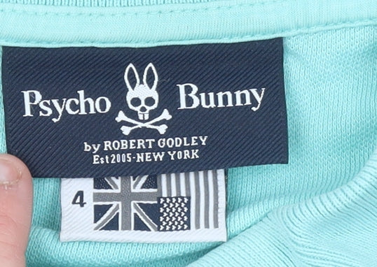 Unisex Adults UK Size 4 Psycho Bunny Blue Basic Polo