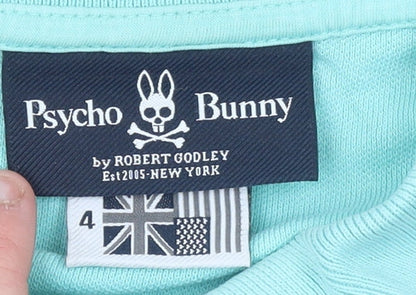 Unisex Adults UK Size 4 Psycho Bunny Blue Basic Polo