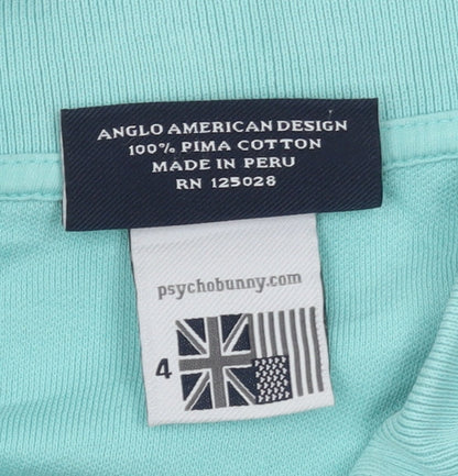 Unisex Adults UK Size 4 Psycho Bunny Blue Basic Polo