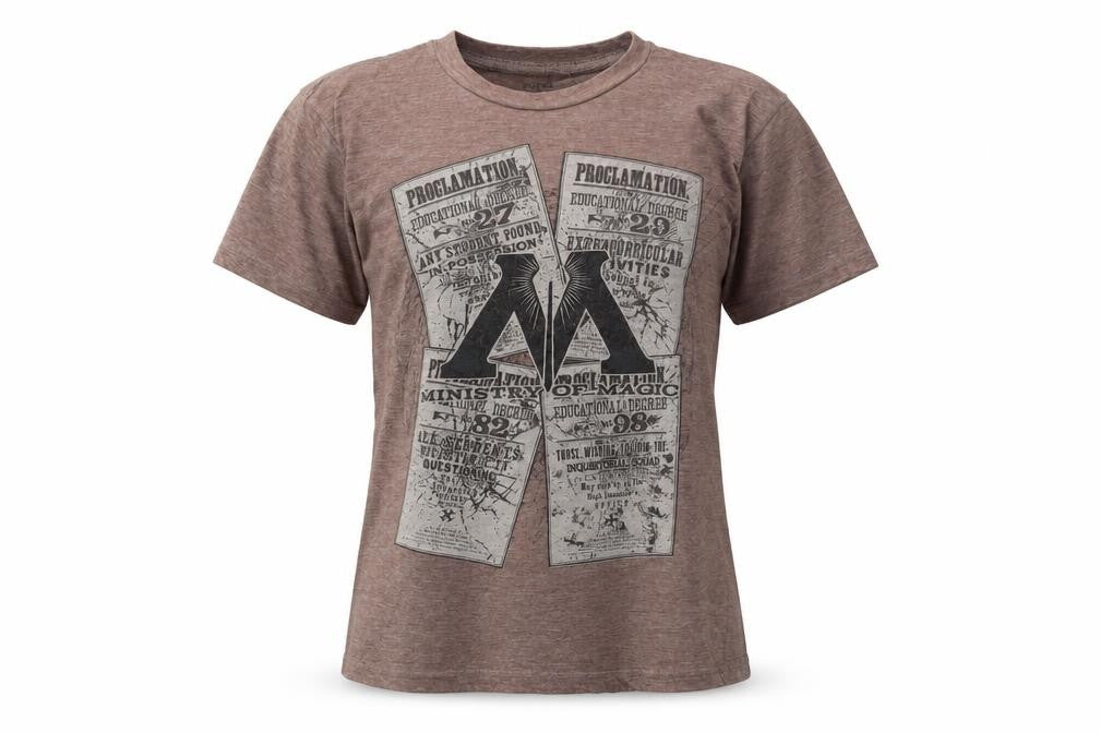Womens UK Size M Harry Potter Brown Basic T-Shirt