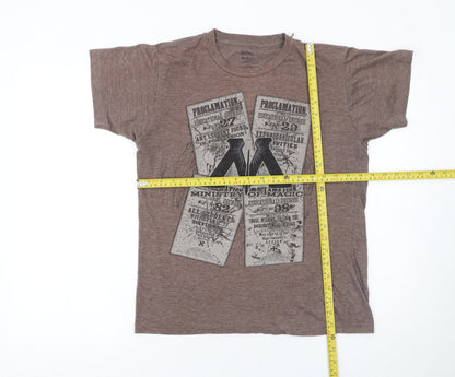 Womens UK Size M Harry Potter Brown Basic T-Shirt