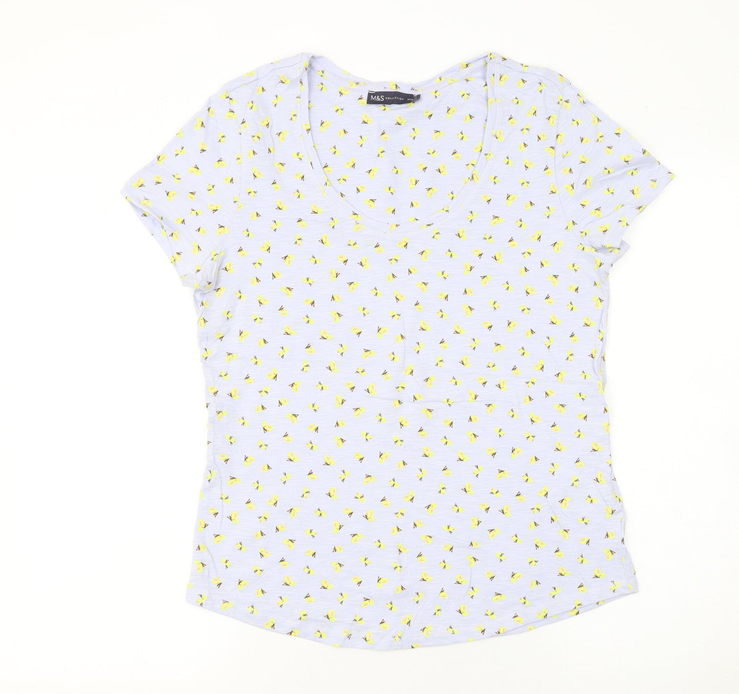 Womens UK Size 12 Marks and Spencer Blue Basic T-Shirt