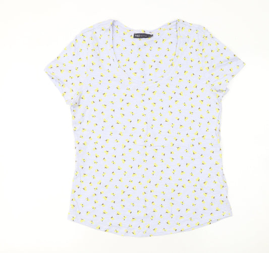 Womens UK Size 12 Marks and Spencer Blue Basic T-Shirt