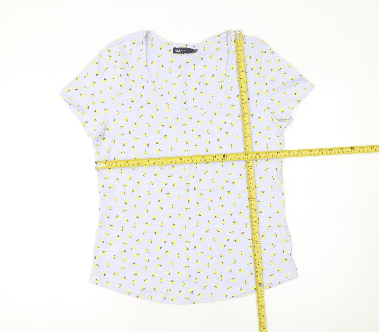 Womens UK Size 12 Marks and Spencer Blue Basic T-Shirt