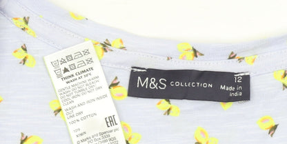 Womens UK Size 12 Marks and Spencer Blue Basic T-Shirt