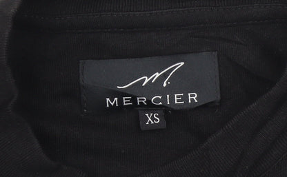 Mercier Men's Black XS Graphic Embroidered Cotton T-Shirt