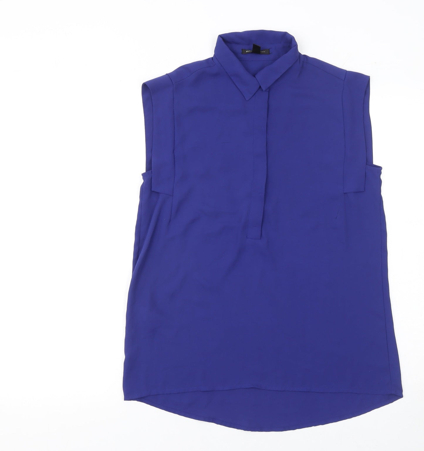 Womens UK Size S Mango Blue Basic Blouse
