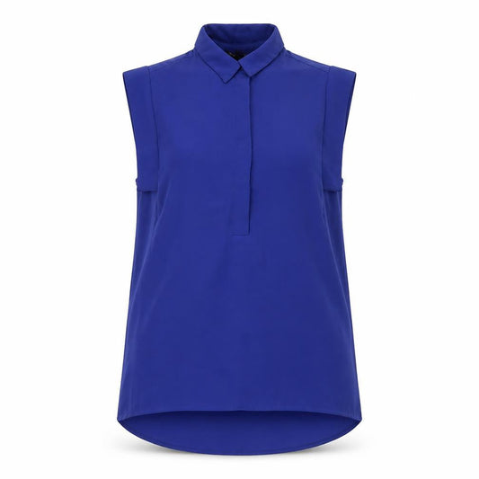 Womens UK Size S Mango Blue Basic Blouse