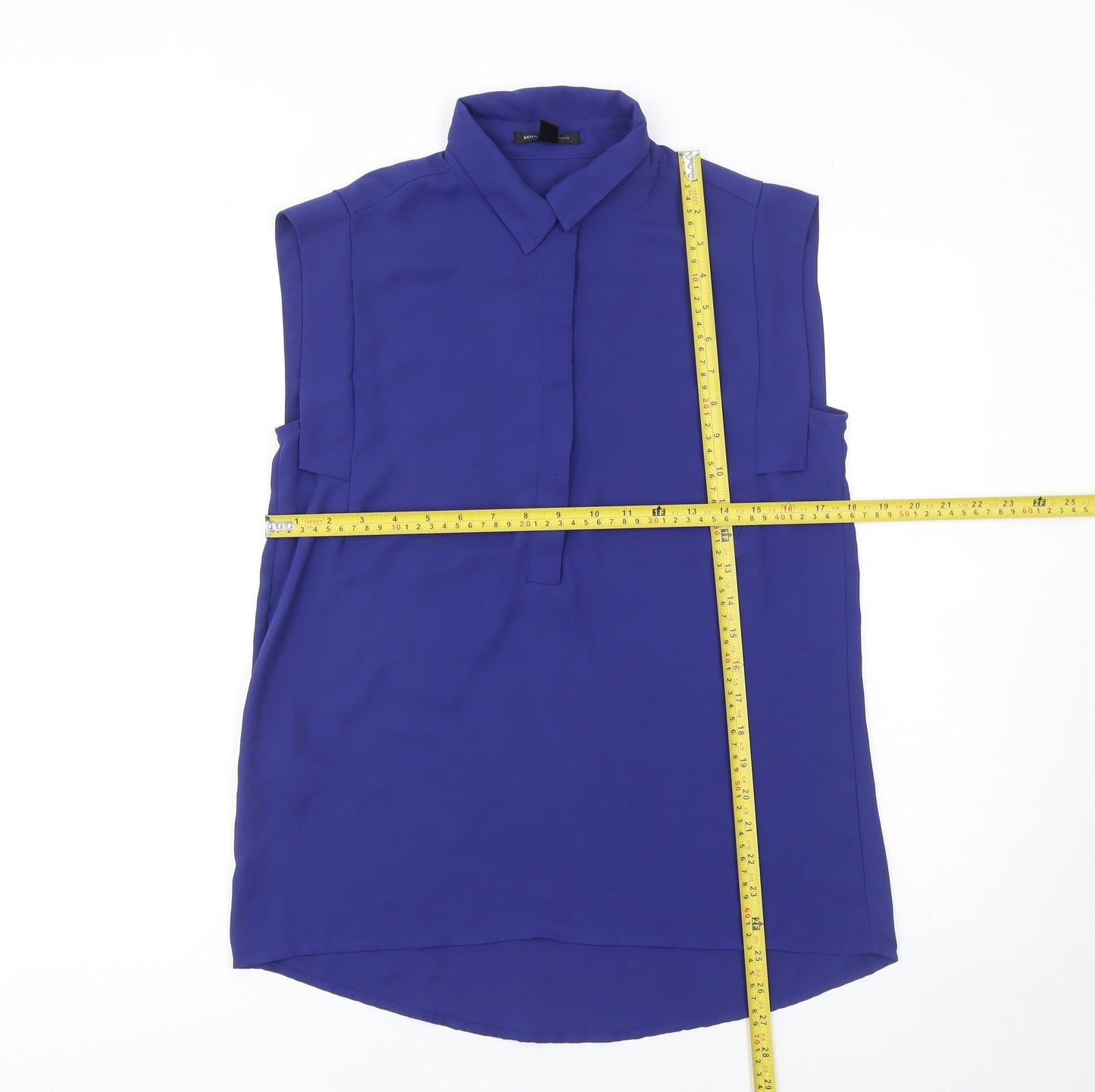 Womens UK Size S Mango Blue Basic Blouse