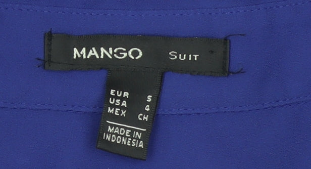 Womens UK Size S Mango Blue Basic Blouse