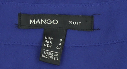 Womens UK Size S Mango Blue Basic Blouse