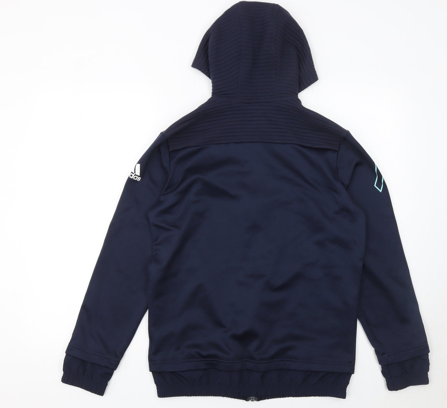 Boys UK Size 13-14 Years adidas Blue Full Zip Hoodie