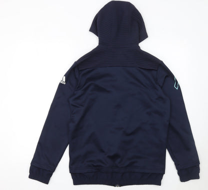 Boys UK Size 13-14 Years adidas Blue Full Zip Hoodie
