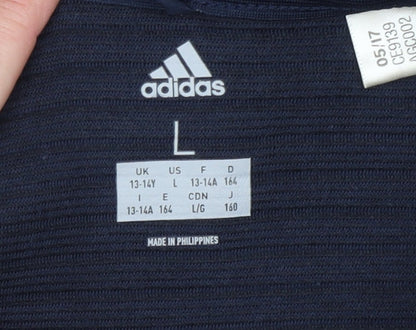 Boys UK Size 13-14 Years adidas Blue Full Zip Hoodie