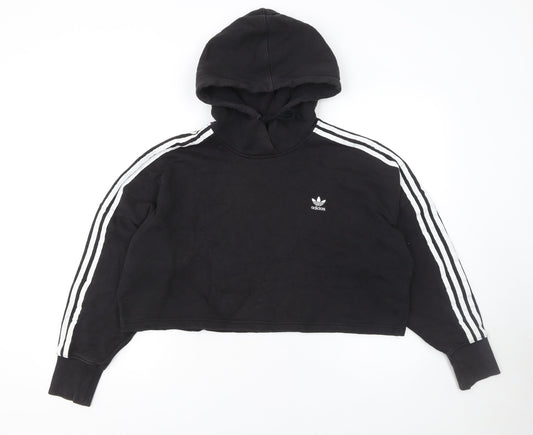 Womens UK Size 8 adidas Black Pullover Hoodie