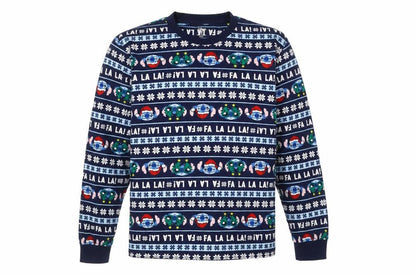 Disney Lilo & Stitch Men's Blue Christmas Cotton Pyjama Top M