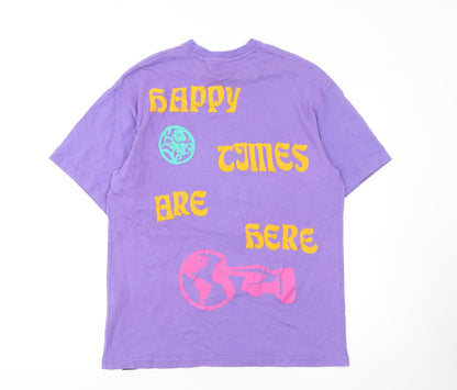 Mens UK Size S Pull & Bear Purple  T-Shirt