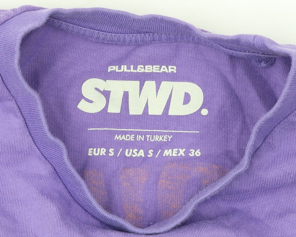 Mens UK Size S Pull & Bear Purple  T-Shirt