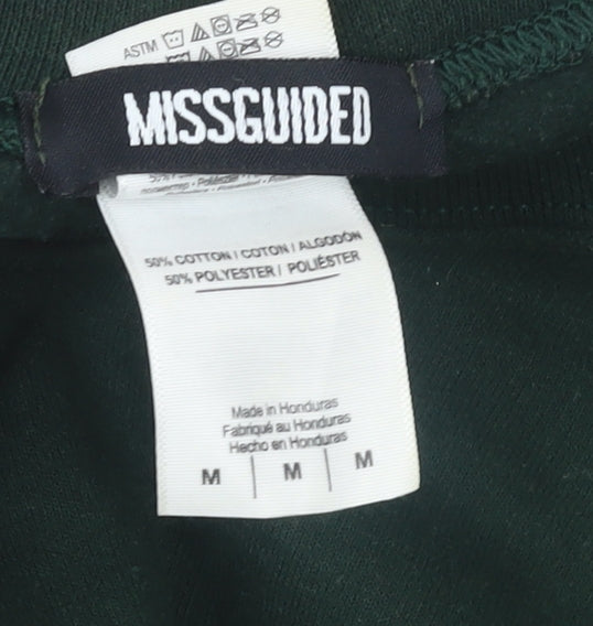 Womens UK Size M Missguided Green Pullover Sweatshirt