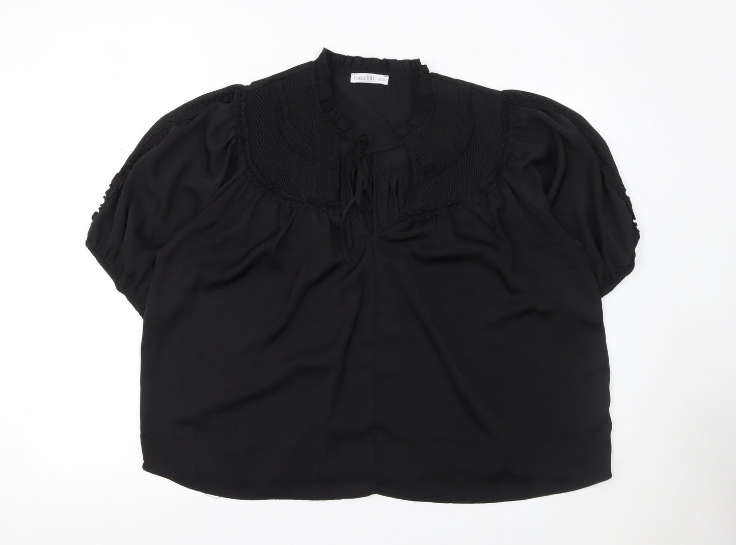 Womens UK Size XL Gallery Black Tunic Blouse