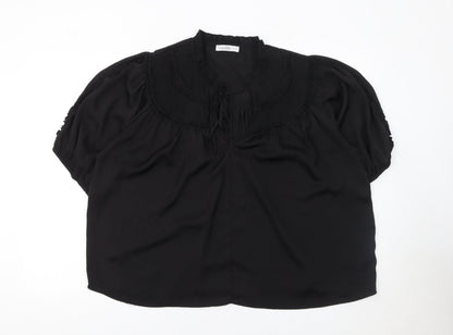 Womens UK Size XL Gallery Black Tunic Blouse