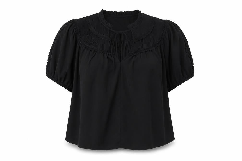 Womens UK Size XL Gallery Black Tunic Blouse