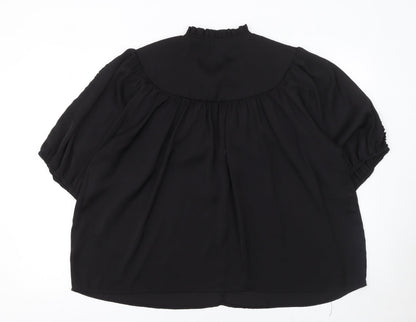 Womens UK Size XL Gallery Black Tunic Blouse