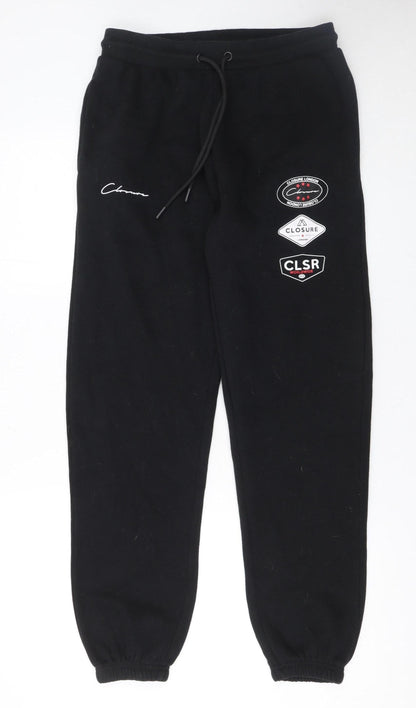 Mens UK Size M Closure LDN Regular Fit Sweatpants Black Trousers