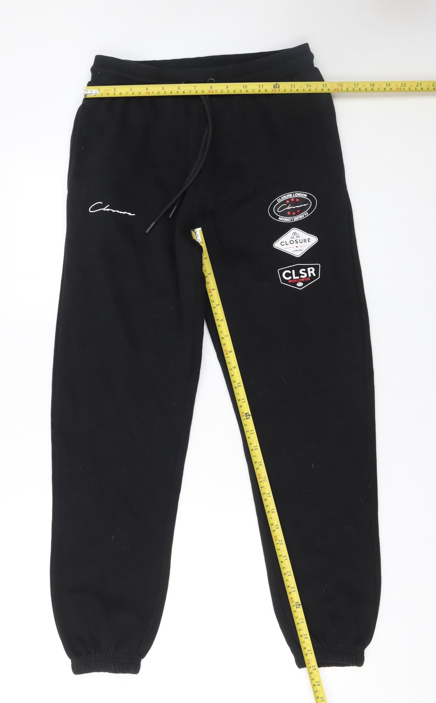 Mens UK Size M Closure LDN Regular Fit Sweatpants Black Trousers