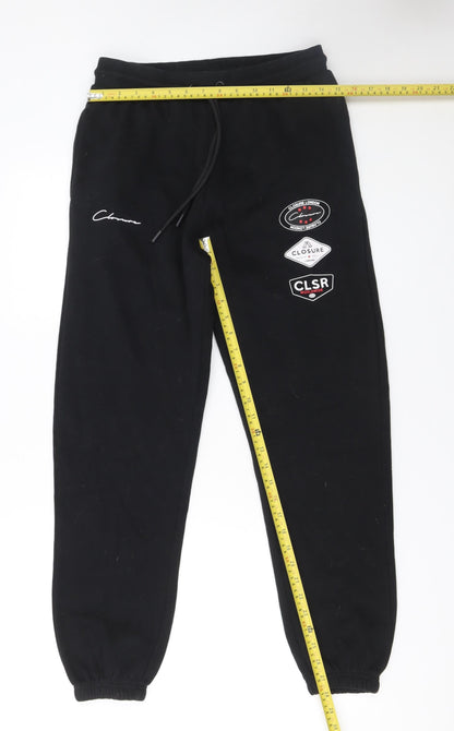Mens UK Size M Closure LDN Regular Fit Sweatpants Black Trousers