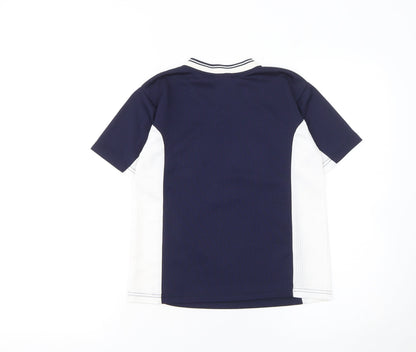 Australia Roo Boys Blue White V-Neck Jersey Activewear T-Shirt Size 10 Years