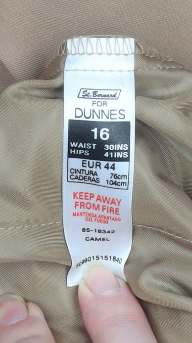 Mens UK Size 16 Dunnes Regular Fit Business Formal Workwear Beige Trousers