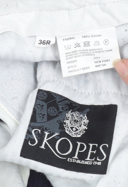 Mens UK Size 36R Skopes Classic Fit Casual Blue Trousers