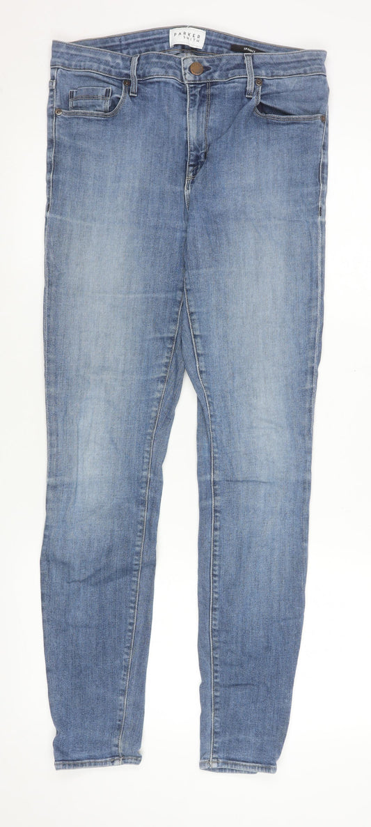 Unisex Adultss UK Size 10 Parker Smith Slim Fit Skinny Blue Jeans