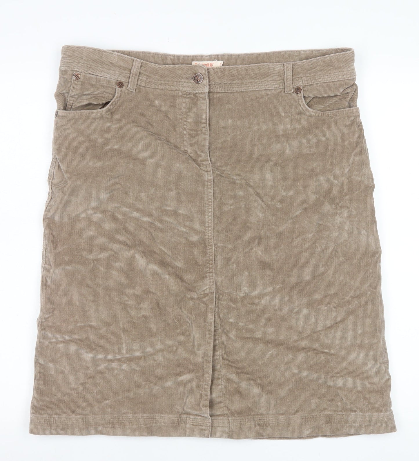 Timberland Women's Beige Corduroy Knee Length Skirt Size 12