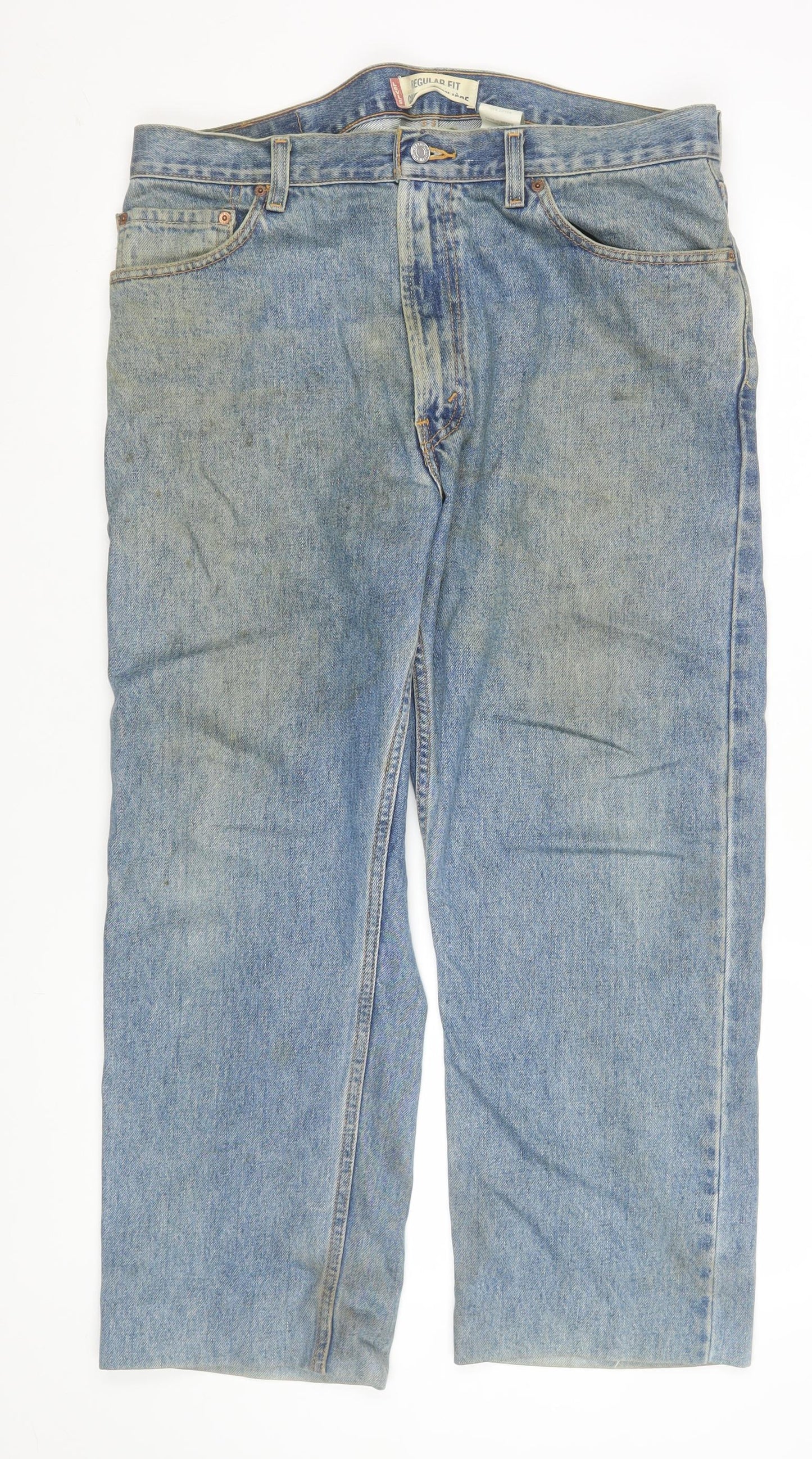 Mens UK Size L Levi's Regular Fit Straight Blue Jeans