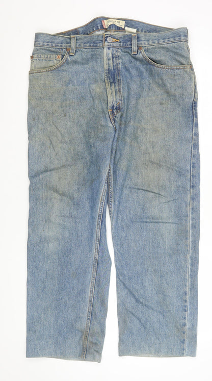 Mens UK Size L Levi's Regular Fit Straight Blue Jeans