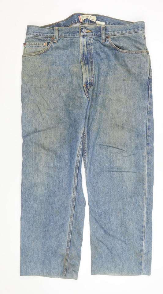 Mens UK Size L Levi's Regular Fit Straight Blue Jeans