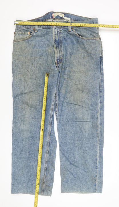Mens UK Size L Levi's Regular Fit Straight Blue Jeans
