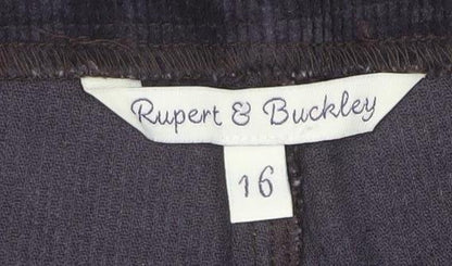 Womens UK Size 16 Rupert & Buckley Regular Fit Chino Black Trousers