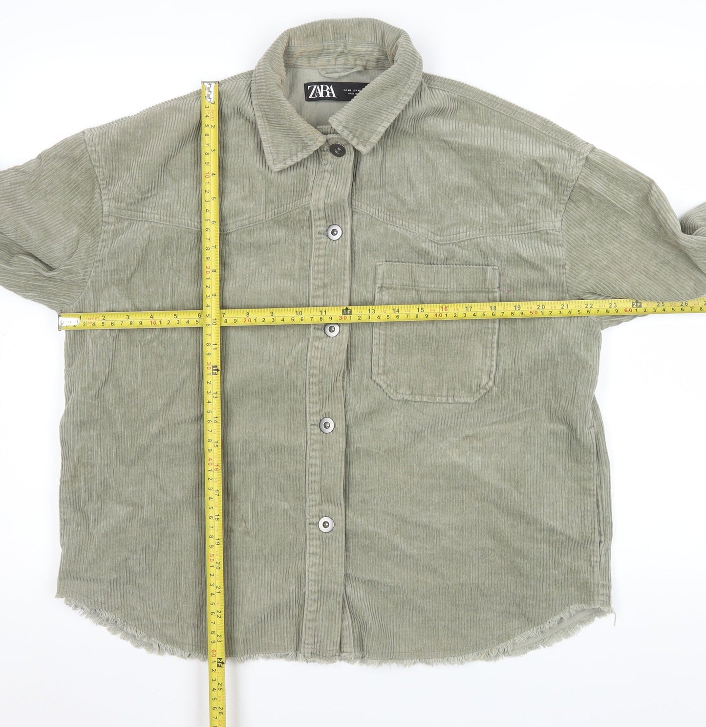 Womens UK Size XS Zara Green Basic Jacket