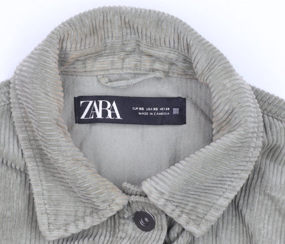 Womens UK Size XS Zara Green Basic Jacket