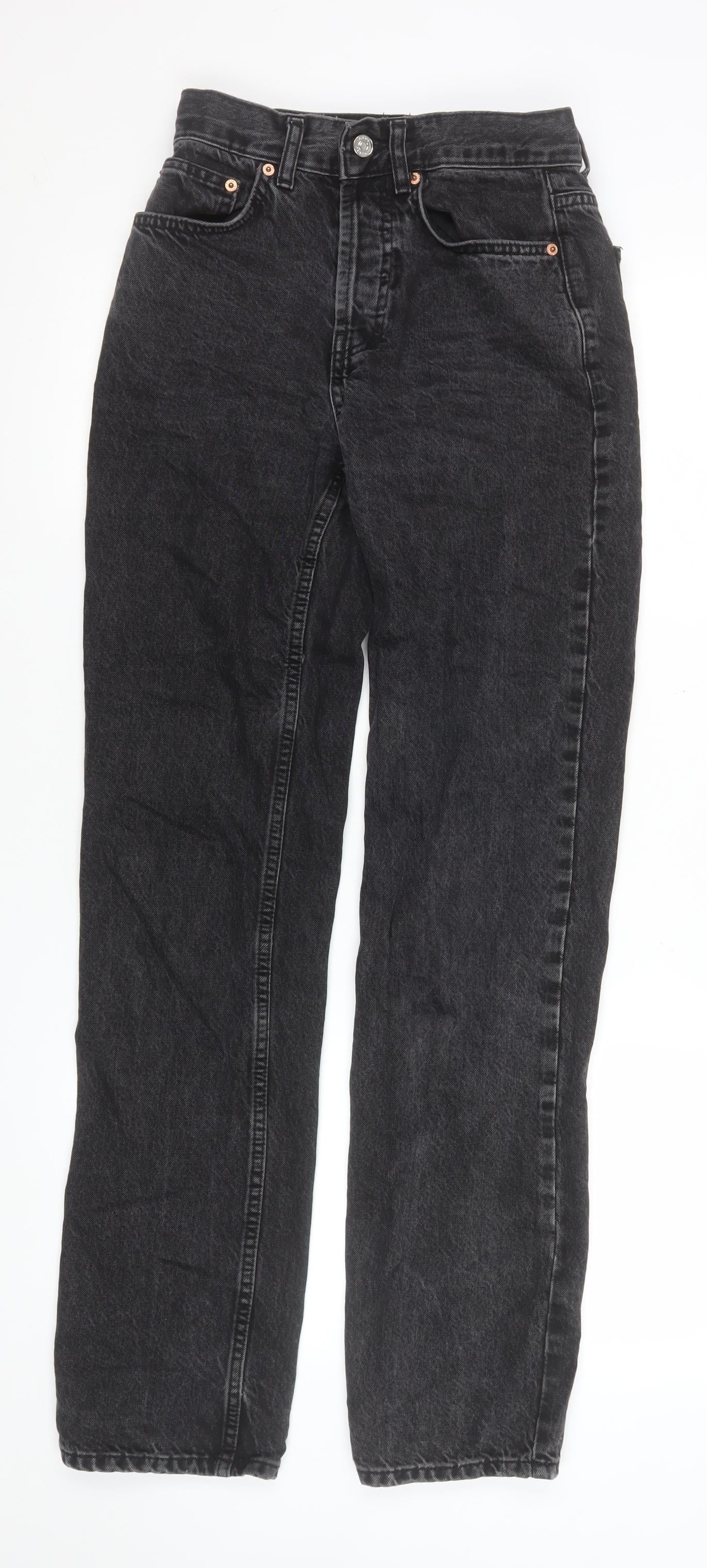 Womens UK Size 8 ASOS Regular Fit Straight Black Jeans