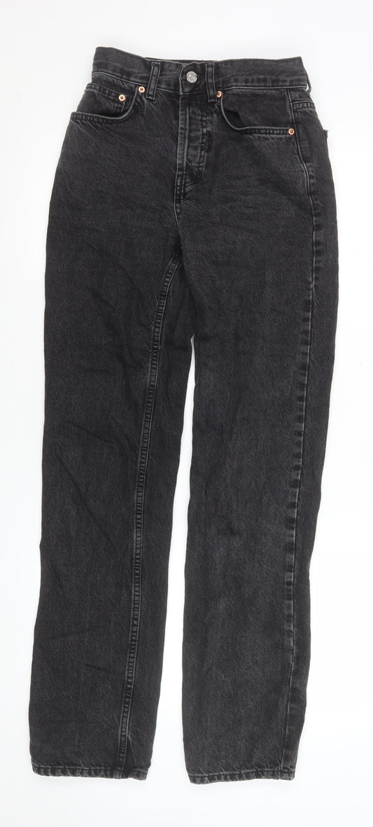 Womens UK Size 8 ASOS Regular Fit Straight Black Jeans