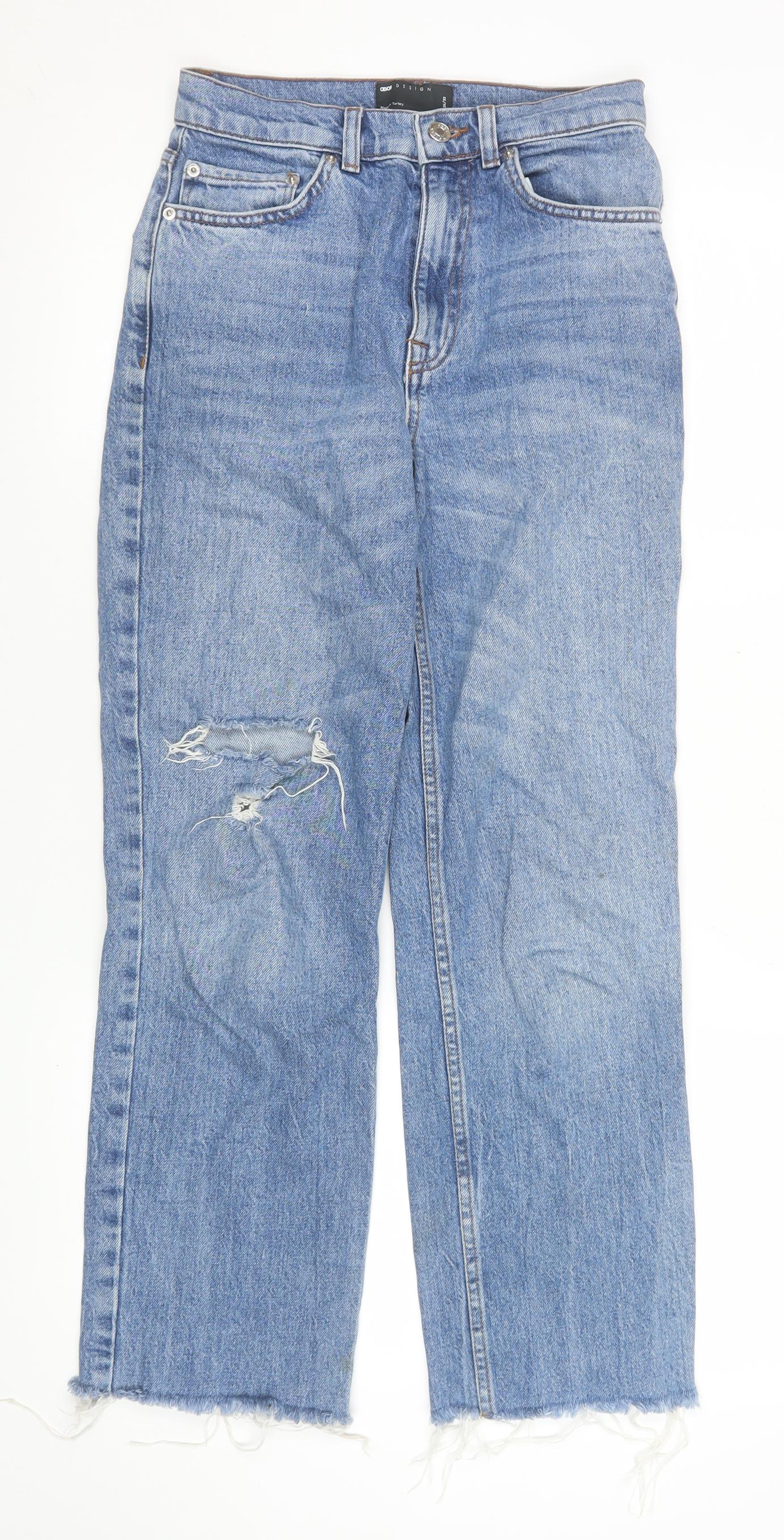 Womens UK Size 8 ASOS Regular Fit Straight Blue Jeans