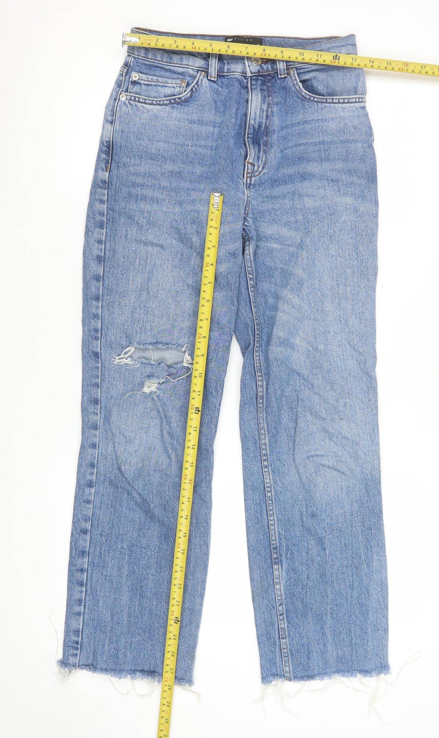 Womens UK Size 8 ASOS Regular Fit Straight Blue Jeans