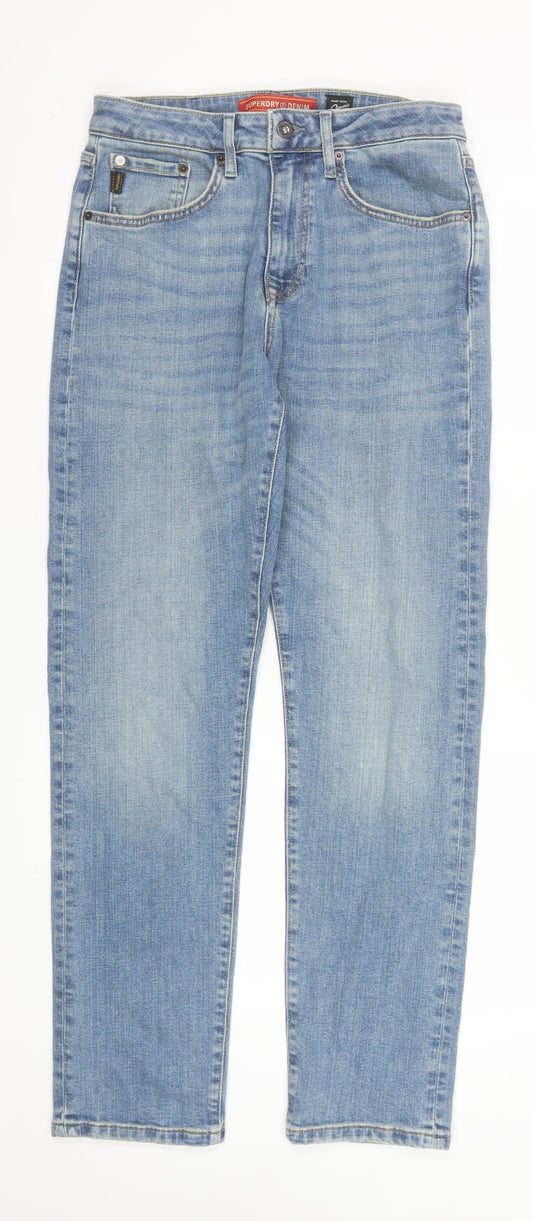 Mens UK Size M Superdry Regular Fit Straight Blue Jeans