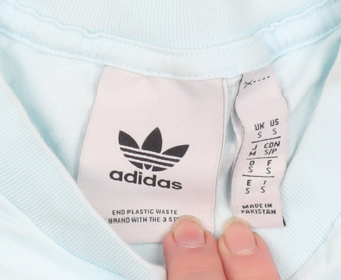 Womens UK Size S adidas Blue Basic T-Shirt